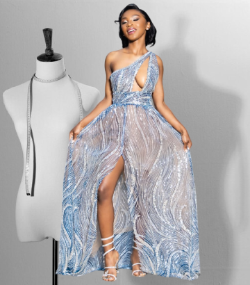 lady in blue dress